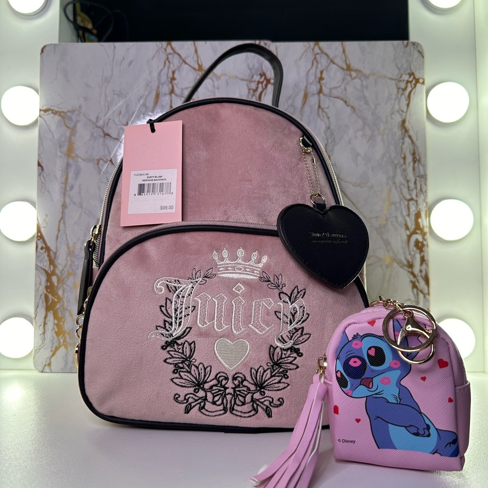 Juicy Couture Pink Backpack with Free Disney Pouch